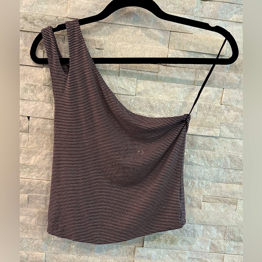 NWT American Eagle One Shoulder Stripped Top